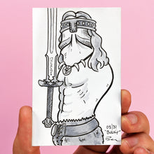 "Bulky" penis drawing artwork for Knobtober 2020 by Brendan Penis - penis portrait of Conan the Barbarian