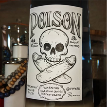 Knobtober Day 1 - "Poisonous" drawing of a poison label with skull and crossbones, with the crossbones as penises