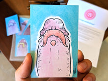 Penis drawing with watercolour of long red moustache and soul patch